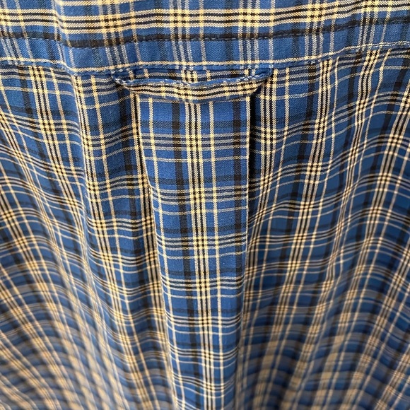 Mens chaps easy care button down short sleeve shirt. Size XXL Blue check. - Picture 6 of 7